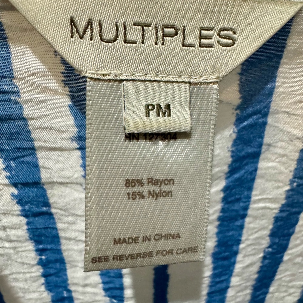 Multiples Pm Petite Medium High-Low Textured Stri… - image 8